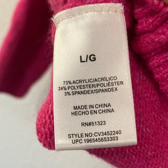 VINCE CAMUTO PINK SOFT LONG SLEEVE KNIT SWEATER, LARGE - Picture 4 of 4